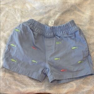 The Beaufort Bonnet Company Blue Shorts with Fish Embroidery 3T pockets
